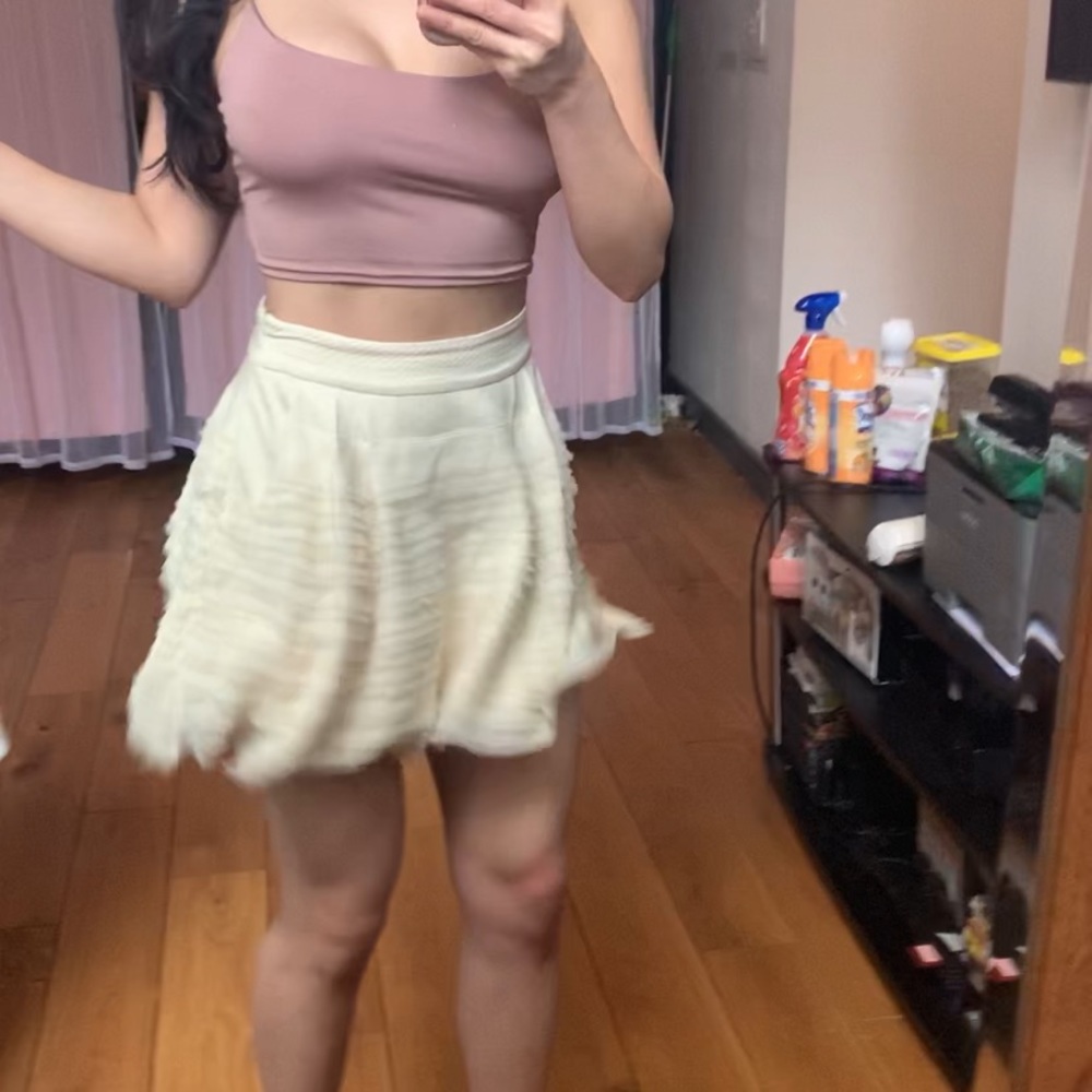 DVF Yama silk 100% mini skirt cream